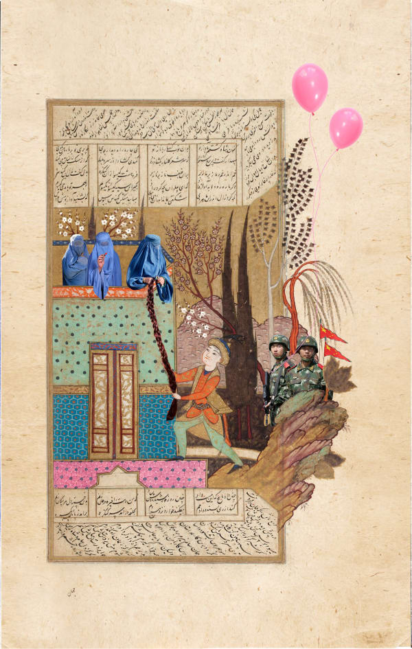 Shadi Rezaei, Rudaba Makes a Ladder of Her Tresses for Zal, 2021