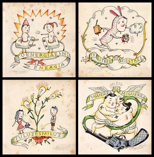 Sergio Mora Tattoo Series - Set 5, 2007 Drawing on Paper 23 x 23 cm