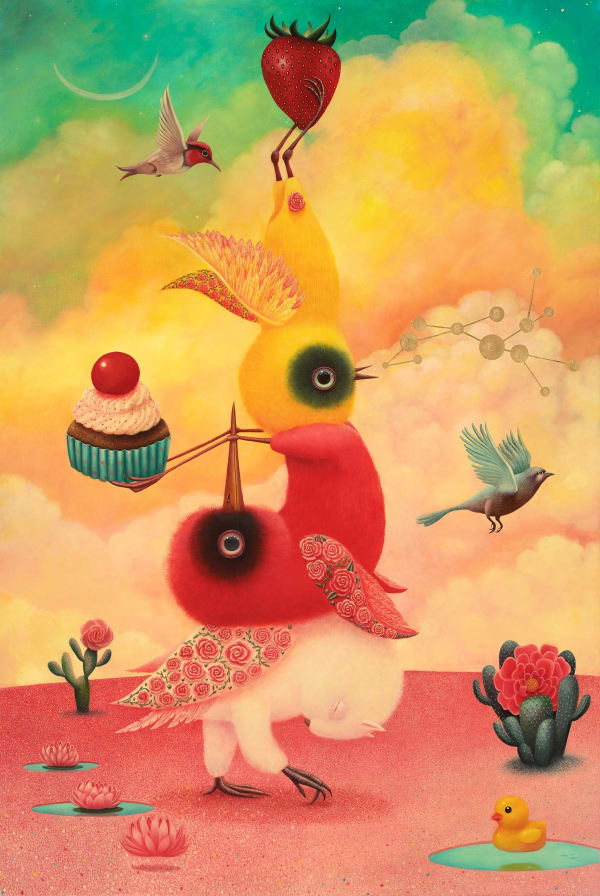 Peca Caravan “Water is the new gold” , 2024 Oil on linen and gold leaf Image size: 130 x 195 cm, 51.2 x 76.8 in