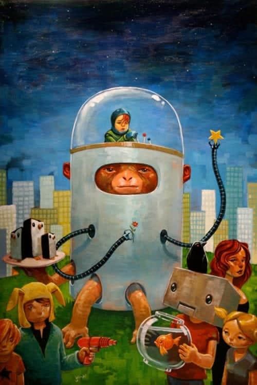 Aaron Jasinski A star takes light years to get , 2008 Acrylic on board 40 x 50 cm