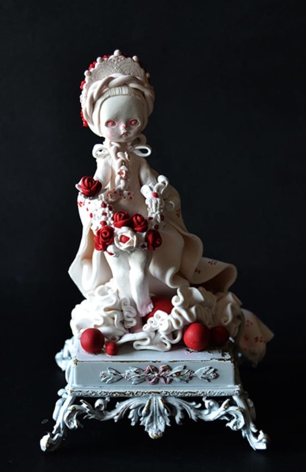 Natascia Raffio White Peacock, 2014 Polymer clay 23x10x14 cm