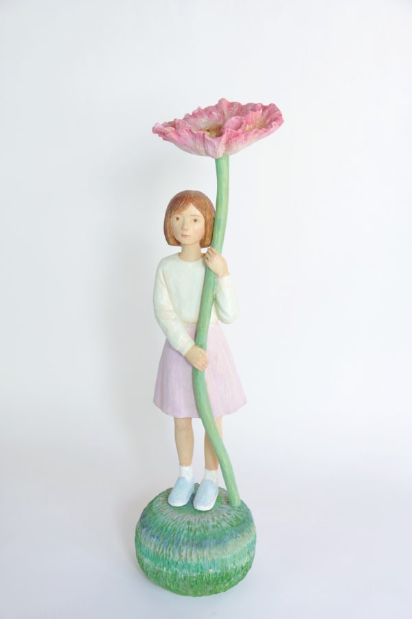 Ai Haibara One flower, one fairy, 2025 Camphor, acrylic, and coloured pencil 76 x 24 x 20 cm 30 x 9.5 x 7.8 in