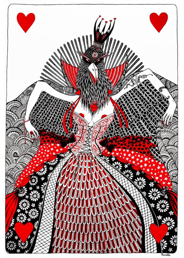 Prunelle The queens of heart, 2008 Chinese Black Ink and Red Ink on Paper Canson 40 x 60 cm