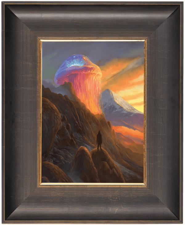 Scott Musgrove Wobbly Magnificence, 2023 Oil on board Image Size: 26.7 x 36.8 cm 10.5” x 14.5” Framed Size: 40 x 50 cm 15.5” x 19.5”