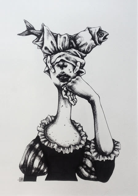 Afarin Sajedi Cinderella, 2015 Ink on paper 50 x 60 cm