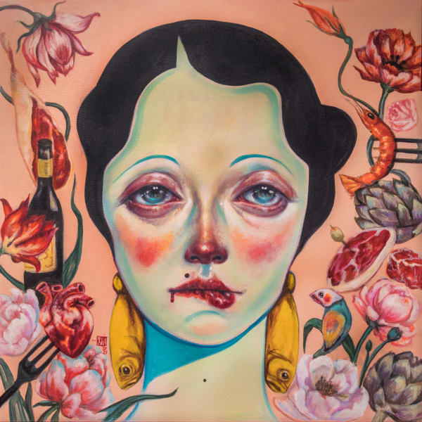 Afarin Sajedi Mademoiselle Proust , 2023 Acrylic on canvas 90 x 90 cm 35.4 x 35.4 in