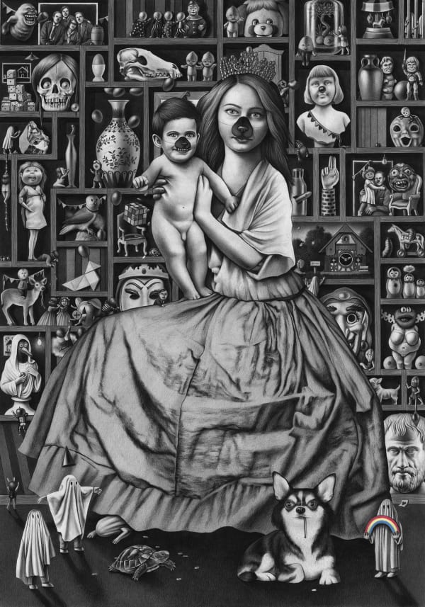 Amandine Urruty Wonders Graphite and charcoal on paper 100 x 70 cm