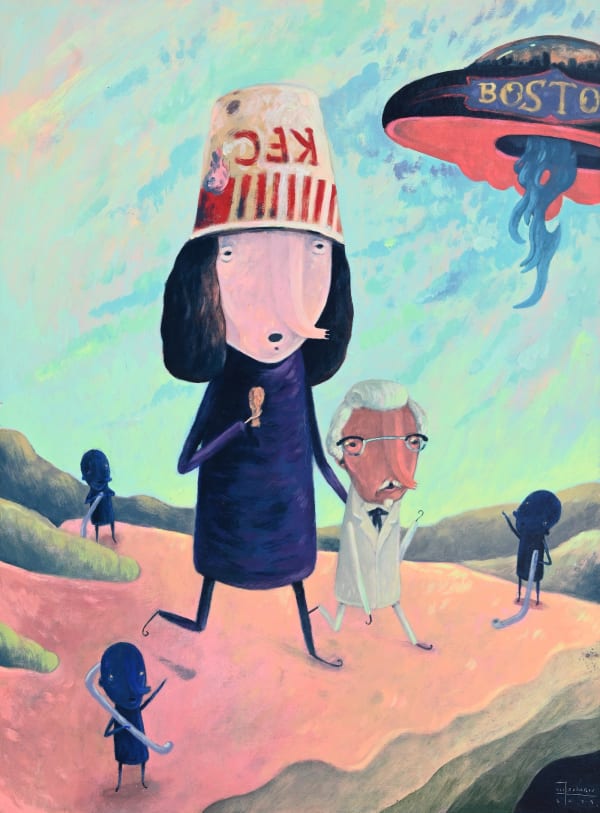 Farley del Rosario Buckethead, 2024 Acrylic on canvas 61 x 46 cm, 24 x 18 inches