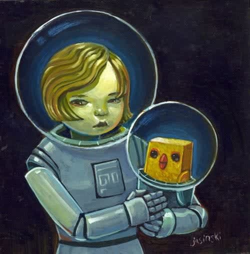 Aaron Jasinski Tofu Astro Bird , 2012 Acrylic on Board 15 x 15 cm