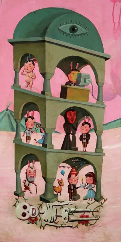 Sergio Mora Electro - Domestic Acrylic On Canvas 100 x 50 cm