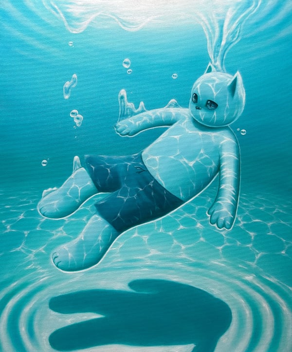 Yokoteen Play, 2023 Oil on canvas 73 x 60 cm, Framed