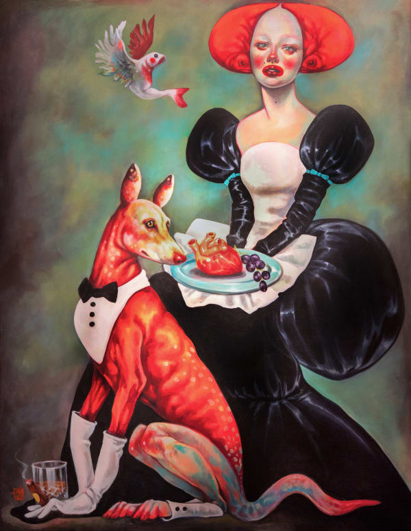 Afarin Sajedi Garden Dinner, 2023 Acrylic on canvas 146 x 114 cm 57.5 x 44.9 in
