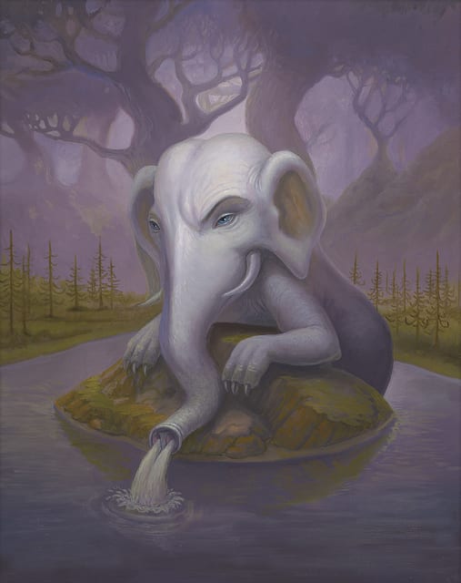 Scott Musgrove The Fountain Head Oil on board 25 x 20 cm