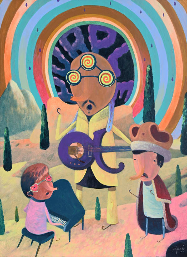 Farley del Rosario Purple Hair, 2024 Acrylic on canvas 61 x 46cm, 24 x 18 inches