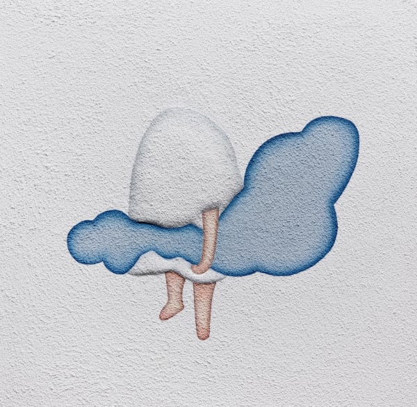 Kanako Ozawa The Timing To Release The Cloud, 2025 Acrylic, Clay And Sand On Panel 53.3 x 53.3 cm 21 x 21 cm