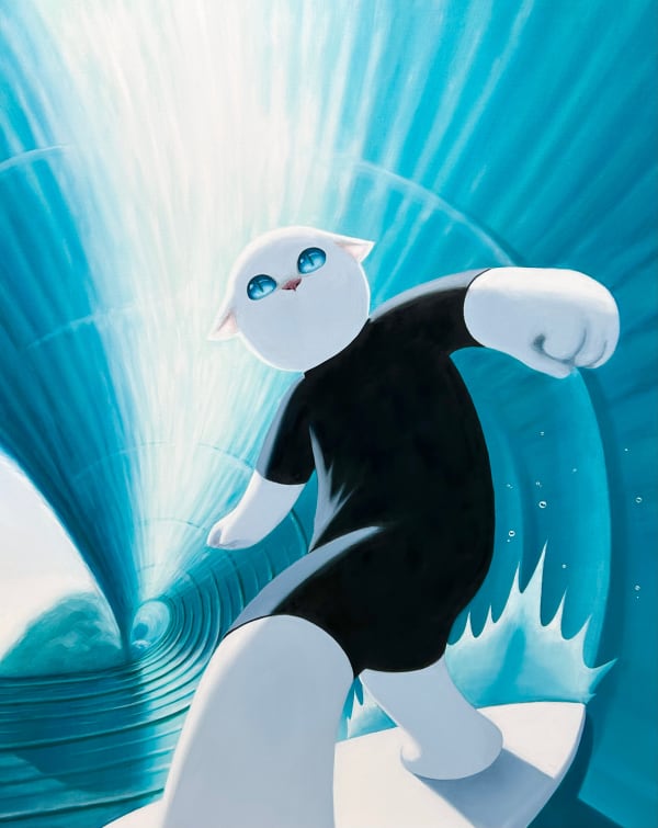 Yokoteen Blue Bird, 2023 Oil on canvas 91 x 73 cm, Framed