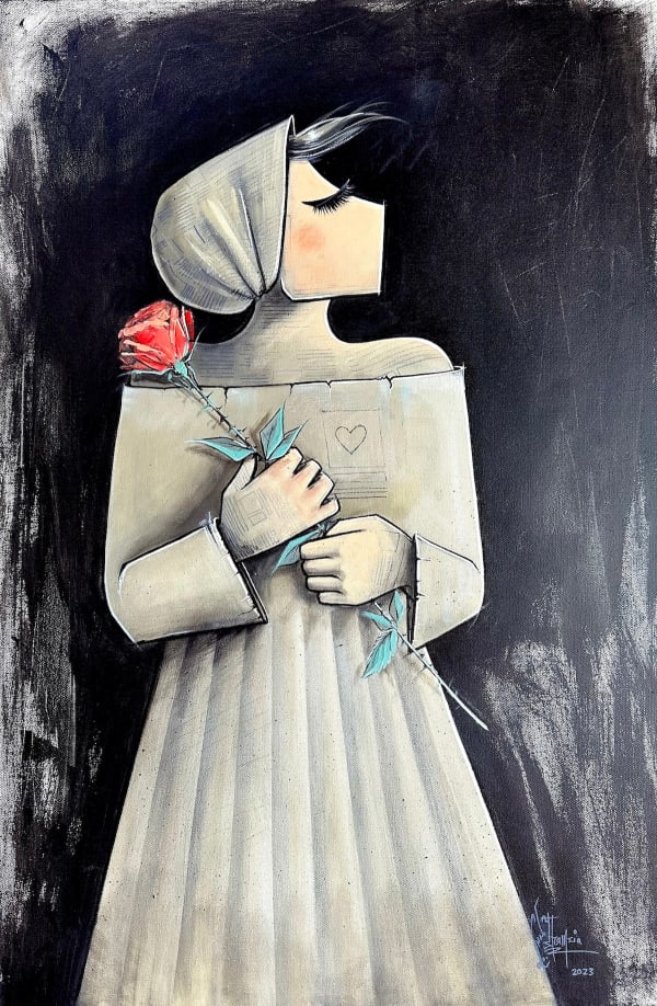 Shamsia Hassani Untitled #17 from “Love” Series, 2023 Acrylic on canvas 61 x 91.4 cm 24 x 36 in