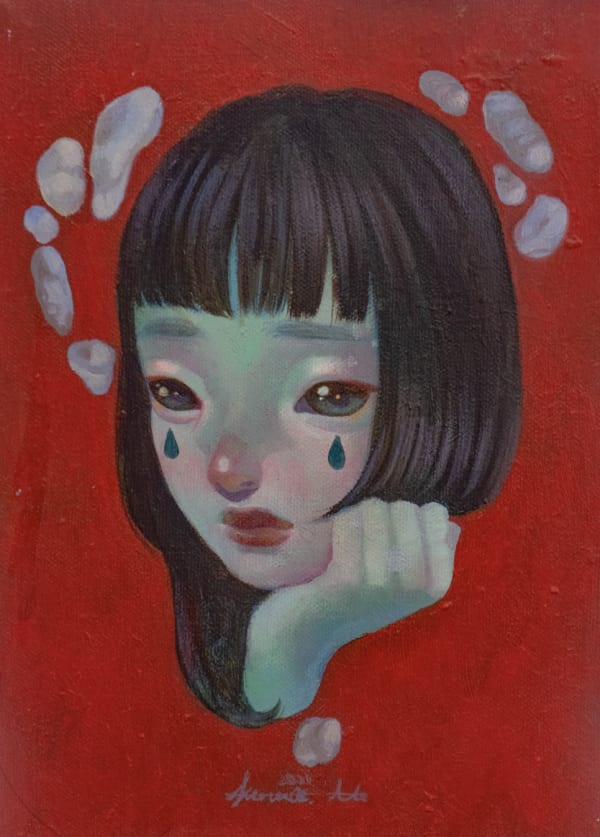 Maruyama Junna Piaf Oil on Canvas 22.7 x 15 cm