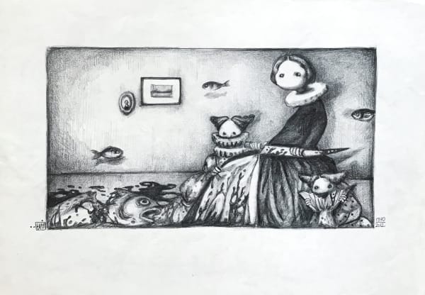 Afarin Sajedi A Normal Day, 2012 Graphite on paper 30 x 40 cm (12 x 16 inch)