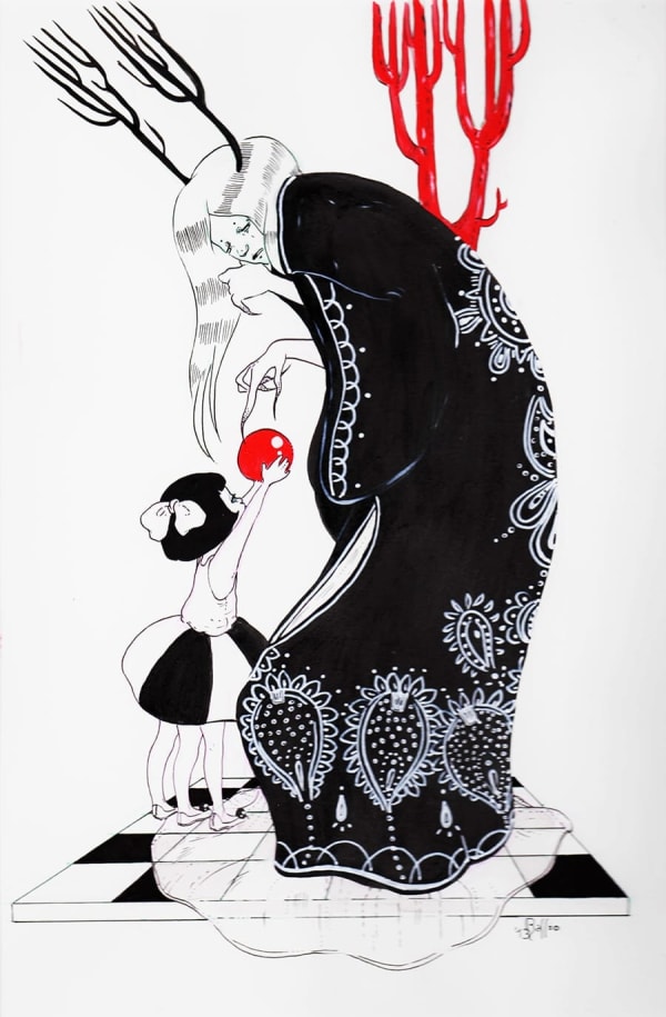 Natascia Raffio Scared Monster, 2014 Ink on paper 29x19 cm