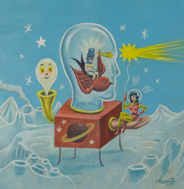 Sergio Mora El Poeta Halley , 2016 Oil on Canvas 40 x 40 cm ( 15.7 x 15.7 inches)