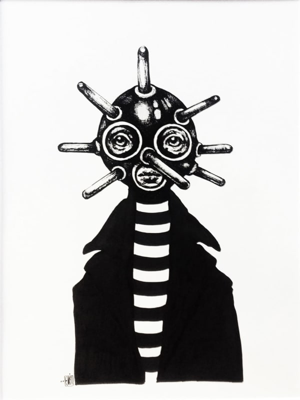 Afarin Sajedi Clown, 2012 Ink On Paper 50x60cm