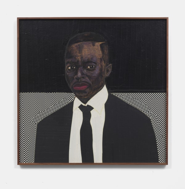 Serge Attukwei Clottey Cooperate world, 2021 Duck tape, oil paint on cork board 48 x 49 in 121.92 x 124.46 cm