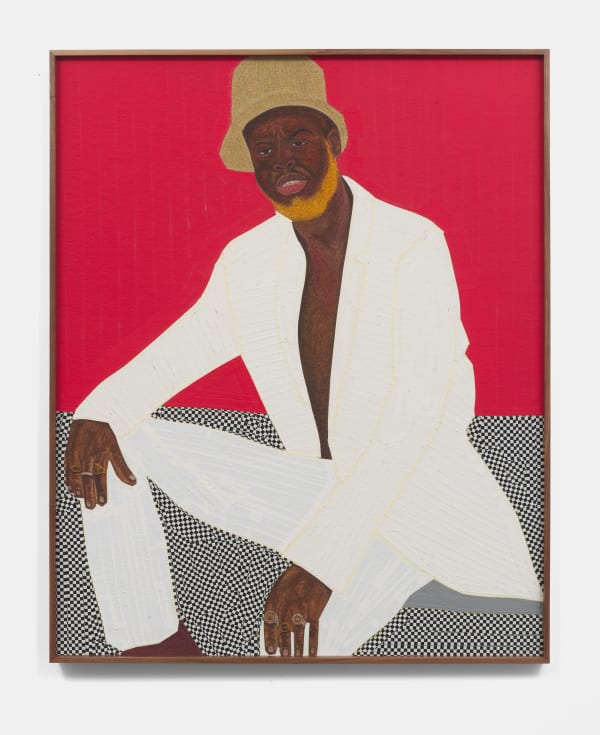 Serge Attukwei Clottey Nii Avenatti, 2021 Duck tape, oil paint on cork board 60 x 49 in 152.40 x 124.46 cm