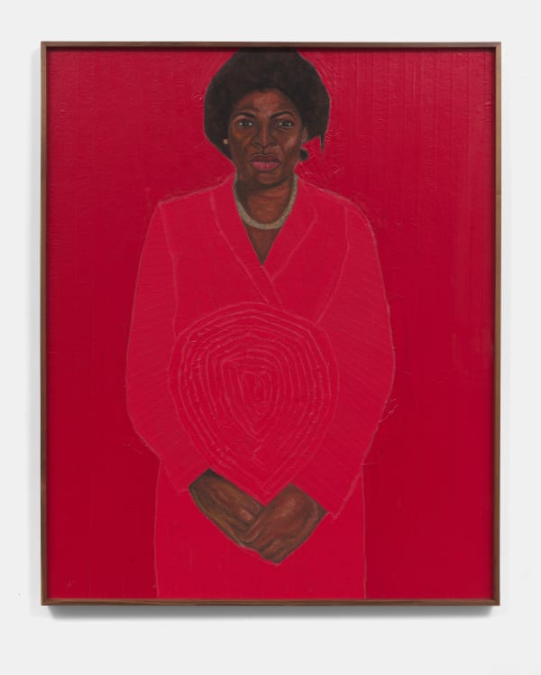 Serge Attukwei Clottey Divine bliss, 2021 Duck tape, oil paint on cork board 60 x 49 in 152.40 x 124.46 cm