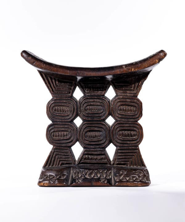 Six Circles, Headrest, Anonymous Shona artist, Zimbabwe, Wood, Duende Art Projects