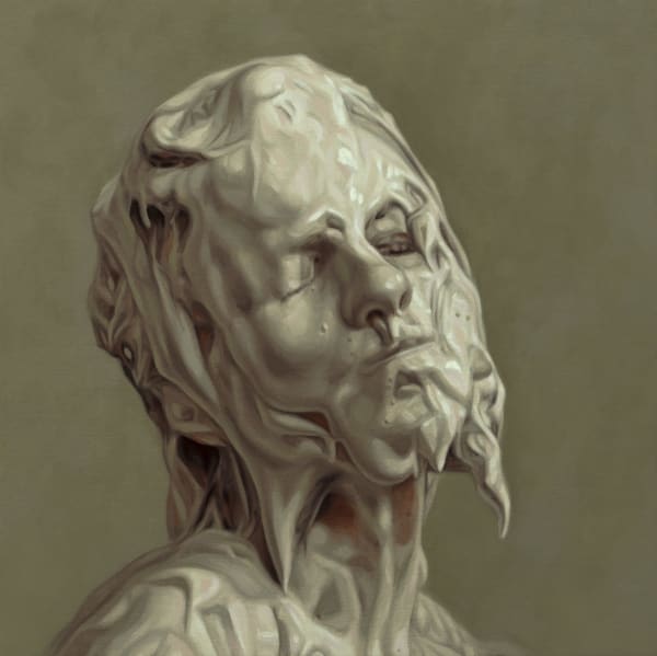 Rosalie Gamache Étude V pour corps recouverts, 2023 Huile sur toile marouflée sur panneau / Oil on canvas laid on panel 12 x 12 inches 30.5 x 30.5 cm