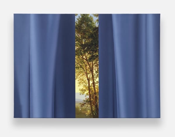 Shawn Huckins, The Beeches With Blue Curtain, 2025