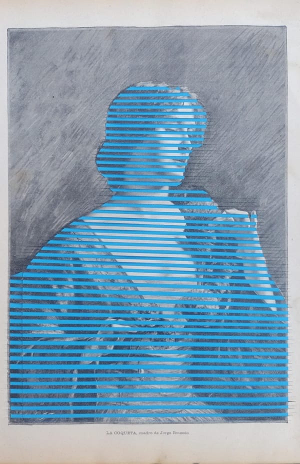 Hernan Soriano La coqueta, 2024 Intervention sur papier trouvé / intervened antique image 14 ⅝ x 10 ⅝ inches 37 x 27 cm