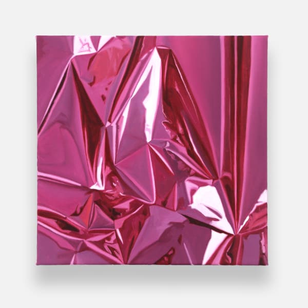 Shawn Huckins Mylar Study in Magenta, 2024 Huile sur toile / Oil on canvas 12 x 12 inches 30.5 x 30.5 cm