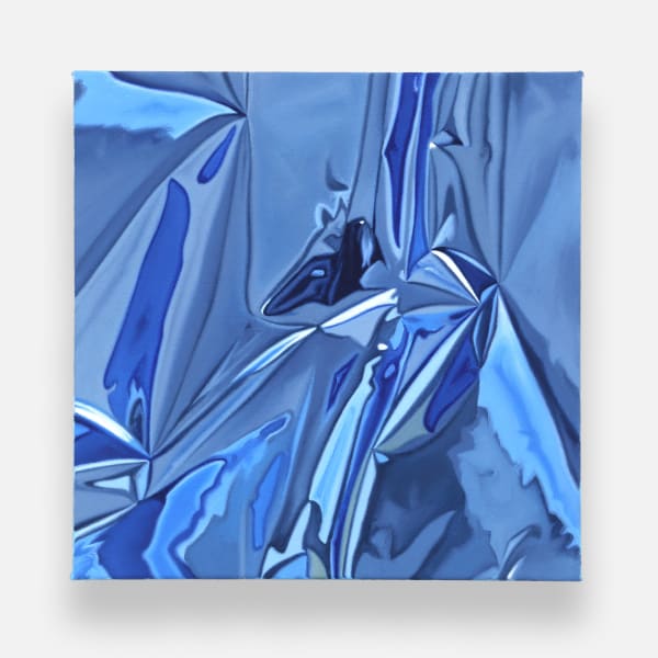 Shawn Huckins Mylar Study in Blue, 2024 Huile sur toile / Oil on canvas 12 x 12 inches 30.5 x 30.5 cm