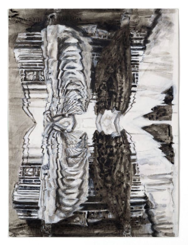 Megan Wade-Darragh Untitled, 2020 Encre et acrylique sur toile / India ink and acrylic paint on canvas paper 12 x 9 inches 30.5 x 22.9 cm