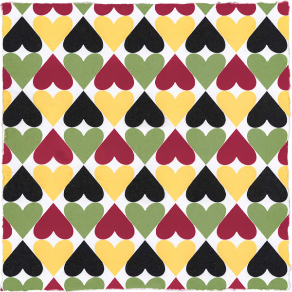 Polly Apfelbaum, There Are Many Hearts (14 x 14) 5, 2020