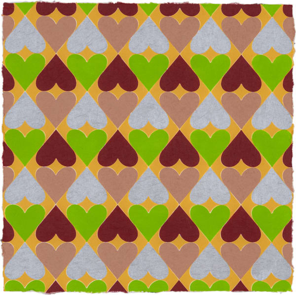 Polly Apfelbaum, There Are Many Hearts (14 x 14) 23, 2020