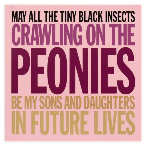 John Giorno Welcoming the Flowers Peonies Edition Print