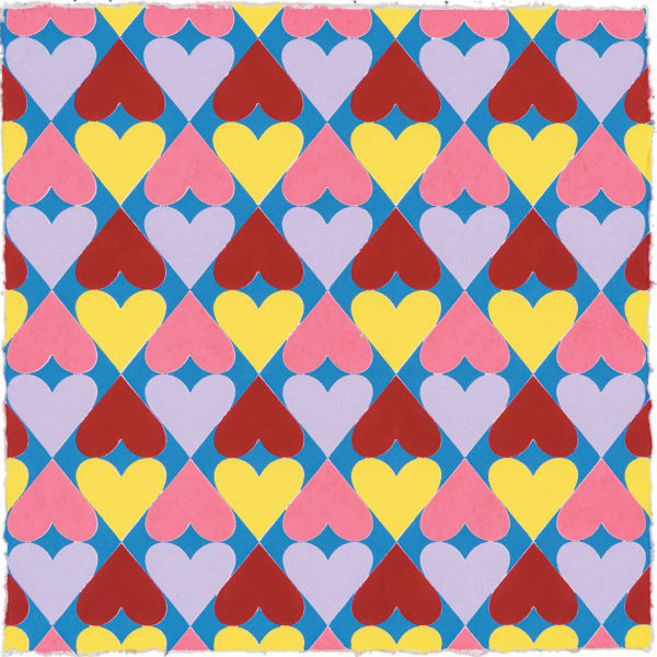 Polly Apfelbaum, There Are Many Hearts (14 x 14) 41, 2020