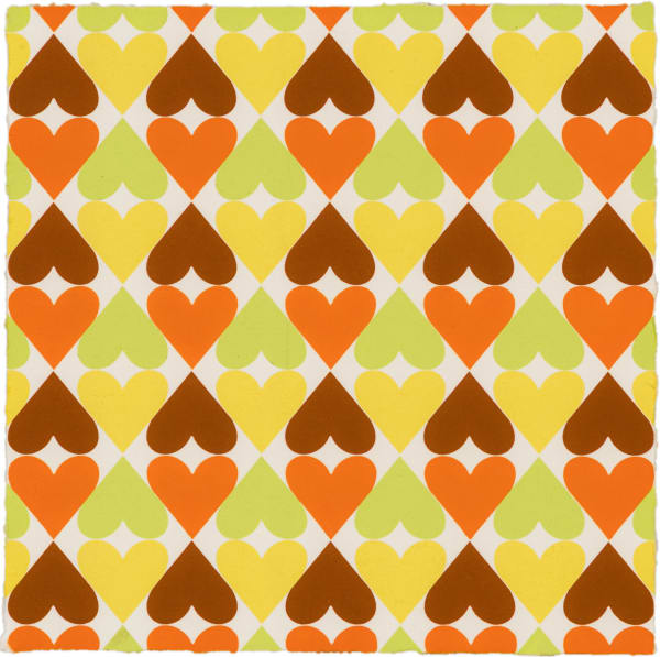 Polly Apfelbaum, There Are Many Hearts (14 x 14) 18, 2020