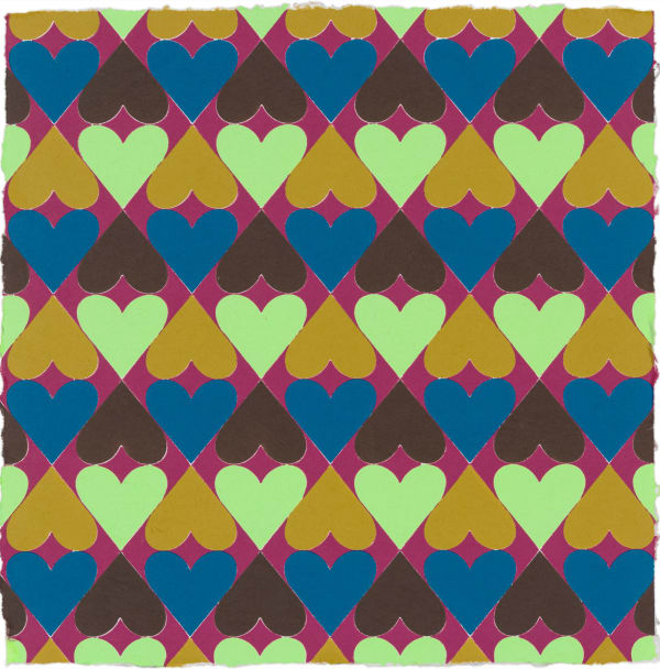 Polly Apfelbaum, There Are Many Hearts (14 x 14) 8, 2020