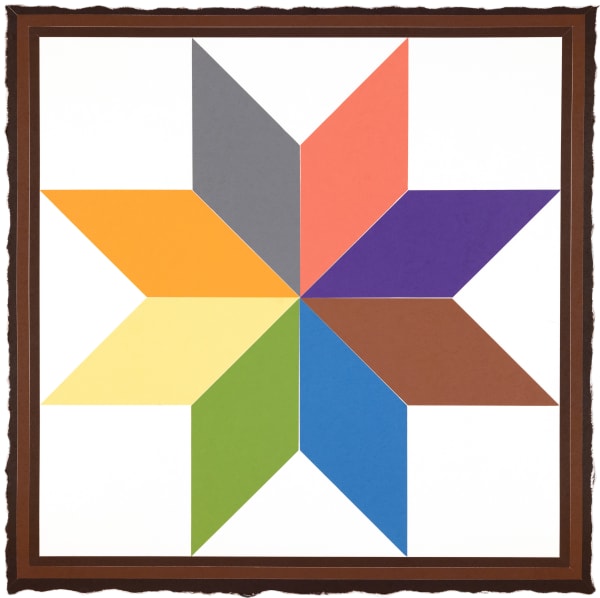 Polly Apfelbaum Durham Press Barn Star Woodblock Monoprint