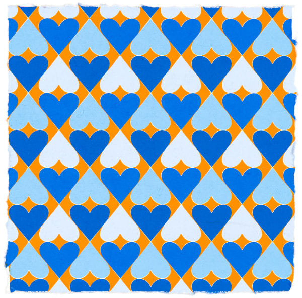 Polly Apfelbaum, There Are Many Hearts (14 x 14) 38, 2020
