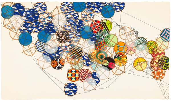 Jacob Hashimoto Durham Press Chance Encounters Variation 1 2025 Woodblock and Screet