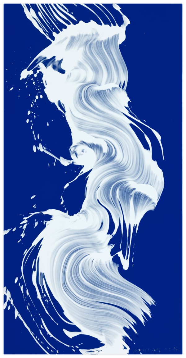 James Jamie Nares Epigraph 3 - white on blue Print Edition