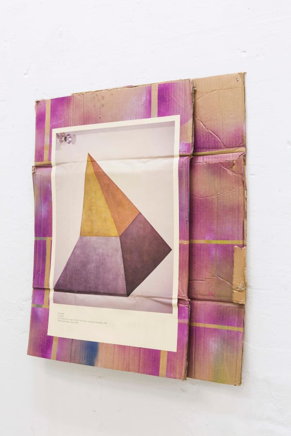 Jonathan Monk, Poster of Sol Lewitt wall painting F. Untitled pasted onto wall painting, 2015