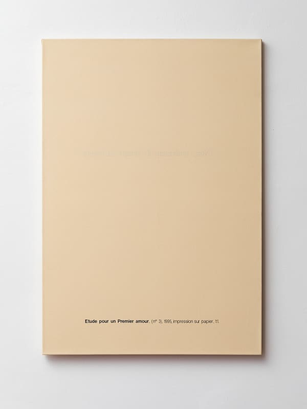 Yossi Breger, Etude pour un premier amour (3), 1995