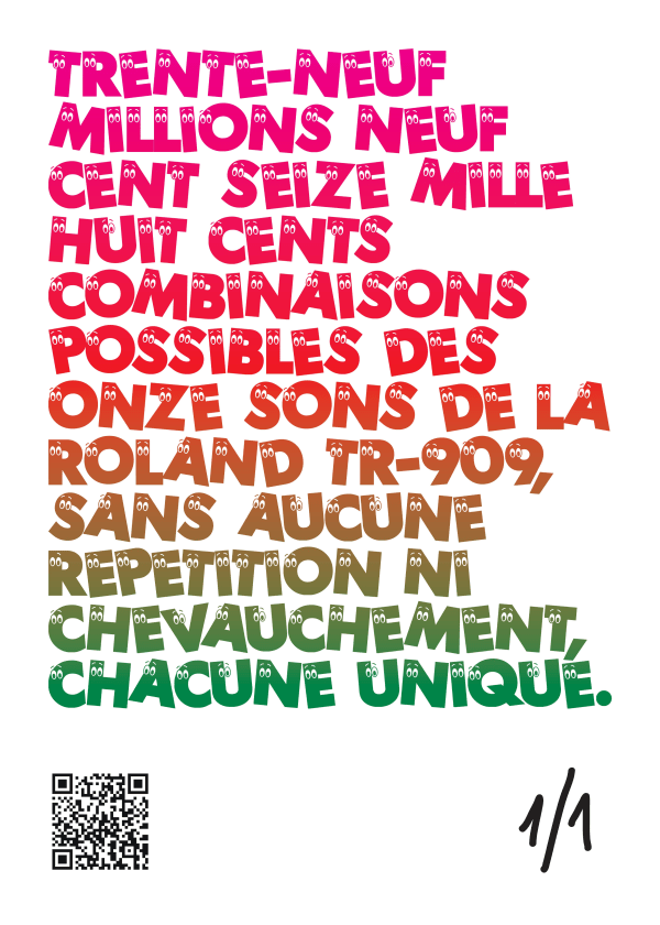 Roc Jiménez de Cisneros, 39,916,800 possible combinations of the eleven sounds of the Roland TR-909, 2025