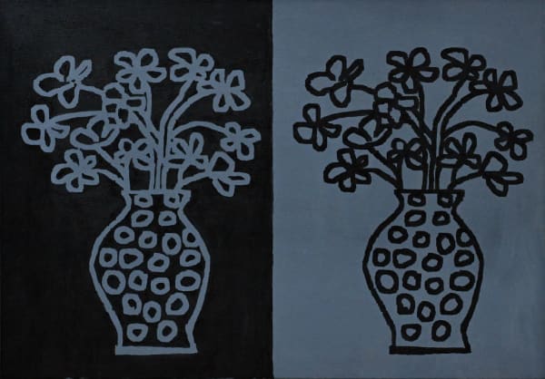 David Reeb, gray flowers, 2023